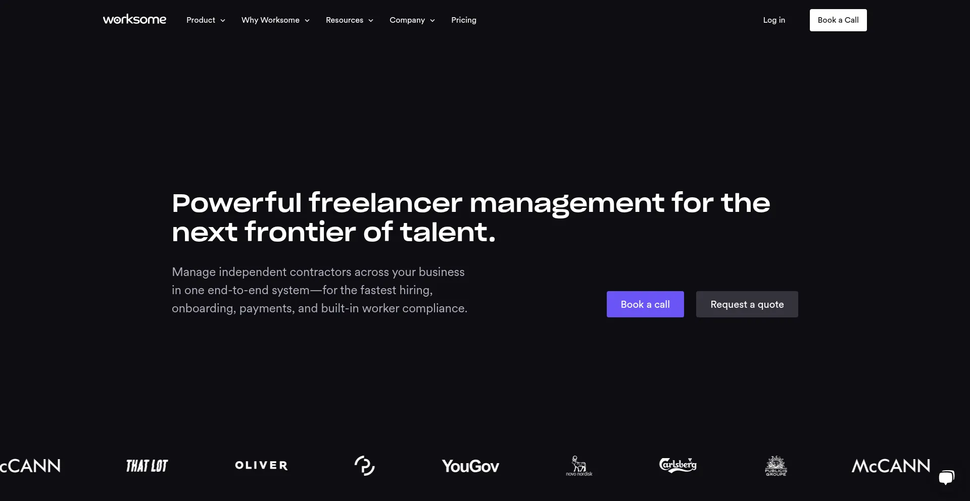 Website screenshot of Worksome.co.uk