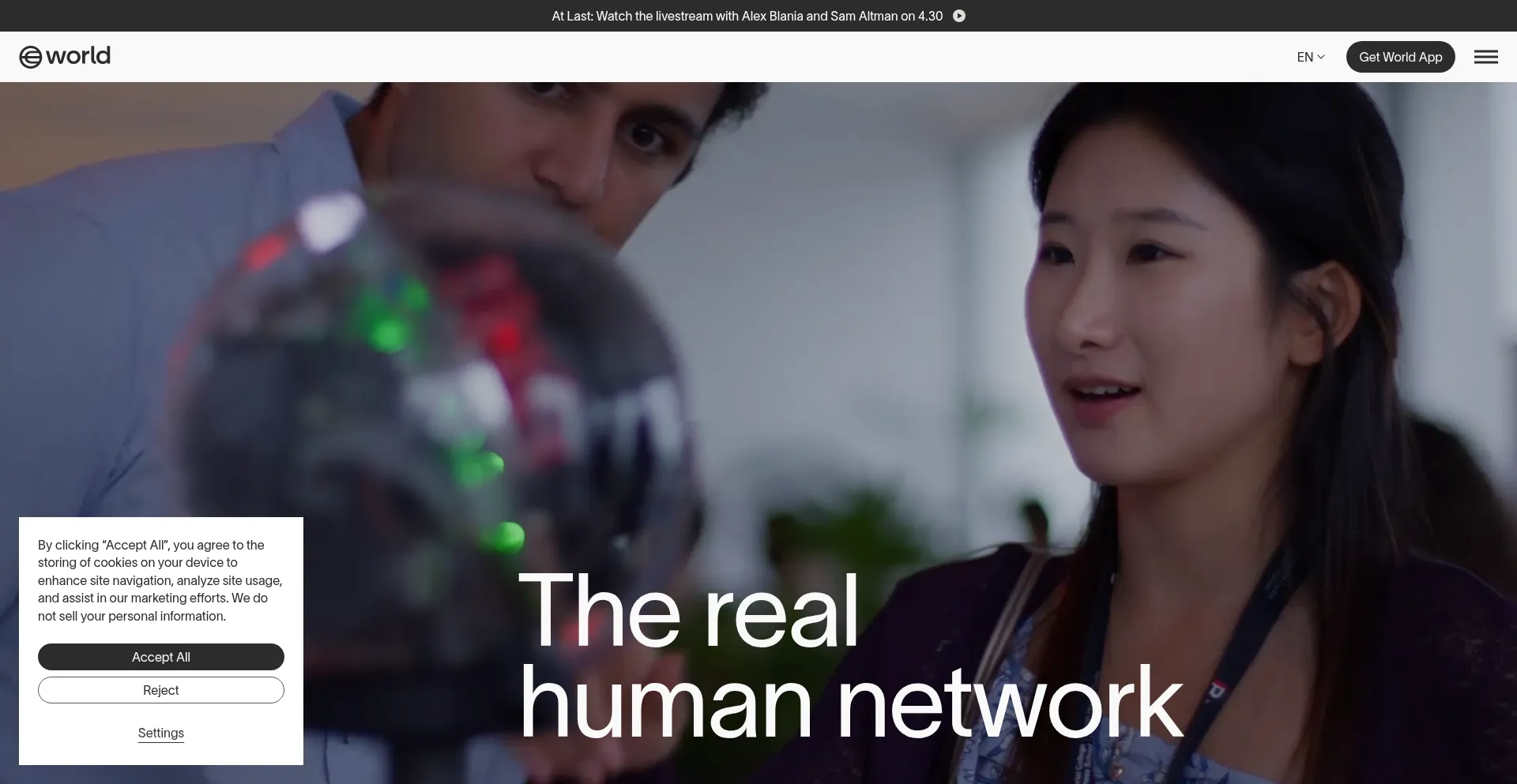 Website screenshot of World.org