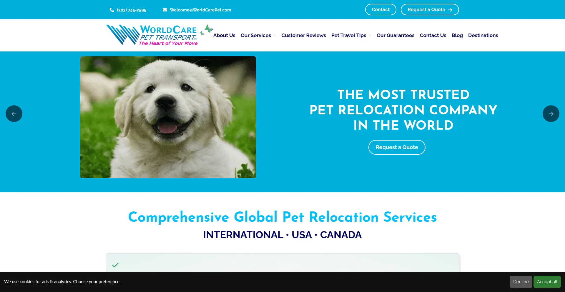 Worldcarepet.com Screenshot