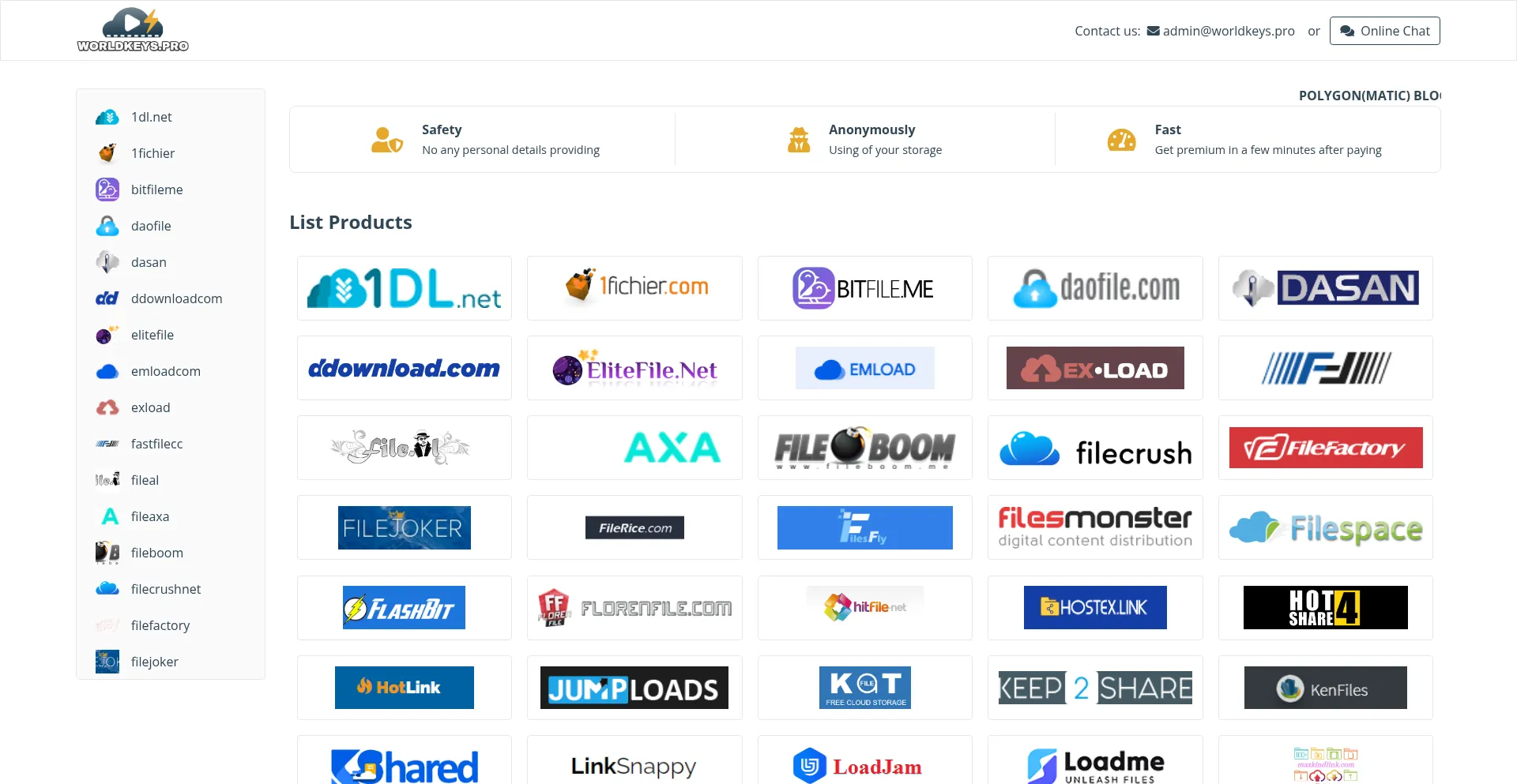 Website screenshot of Worldkeys.pro