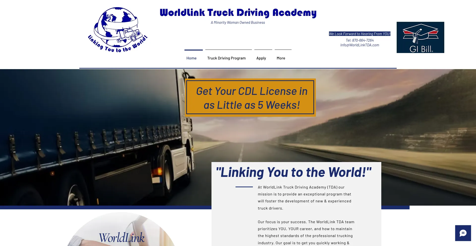 Website screenshot of Worldlinktda.com
