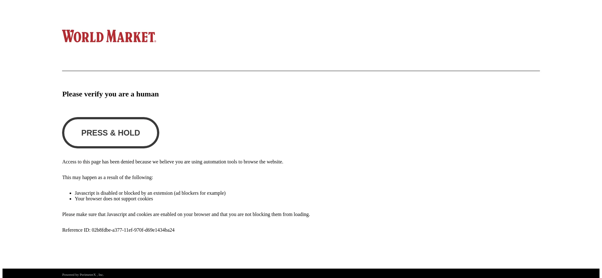 Website screenshot of Worldmarket.com