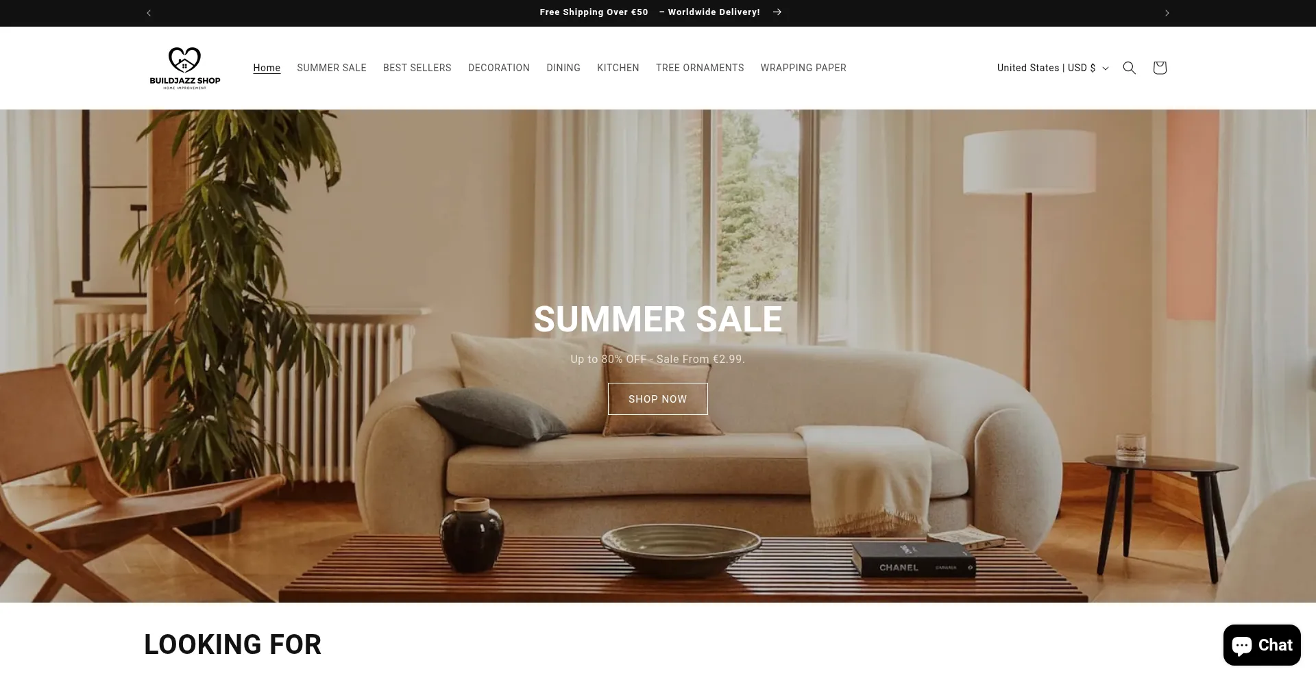 Website screenshot of Worldsaku.shop