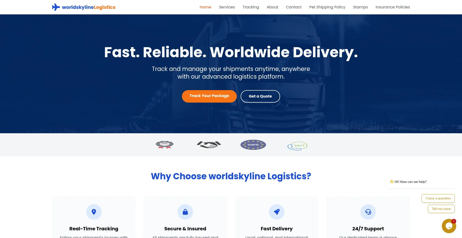 Worldskylinelogistics.com Screenshot