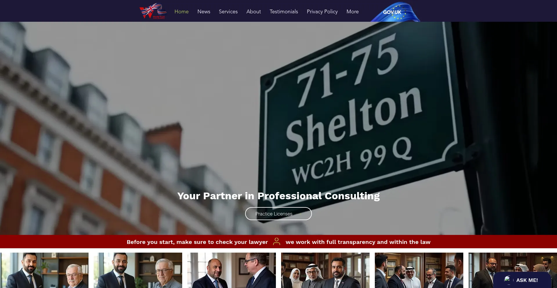 Website screenshot of Worldtrustuk.com