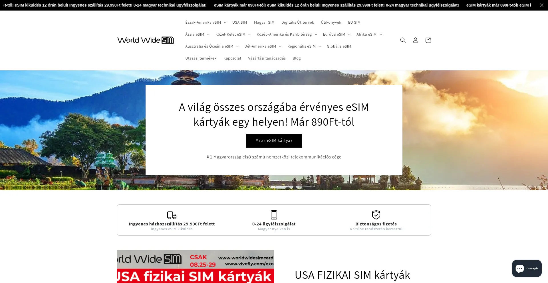 Website screenshot of Worldwidesimcardhu.com