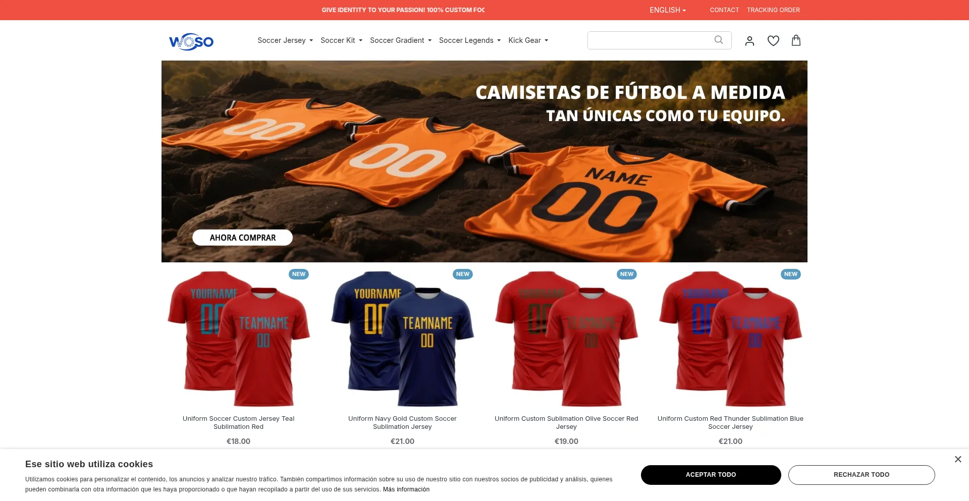 Website screenshot of Woso.es
