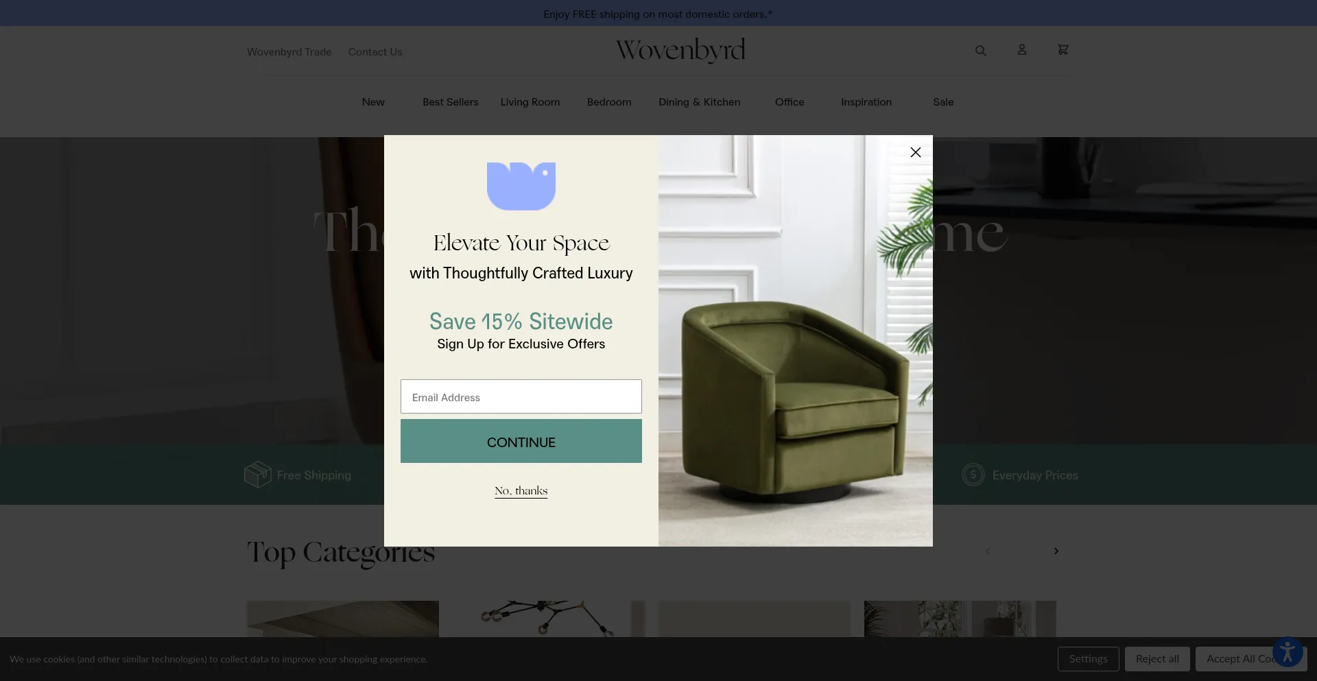 Website screenshot of Wovenbyrd.com