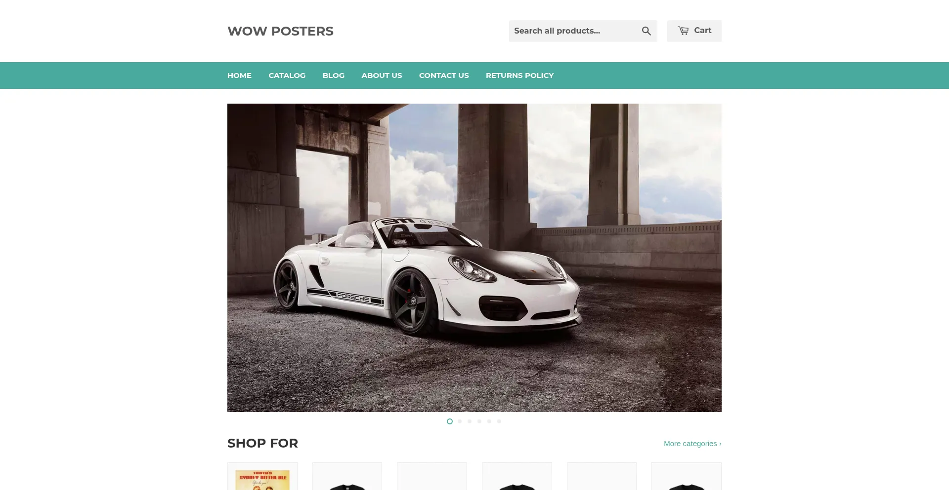 Website screenshot of Wowposters.com.au