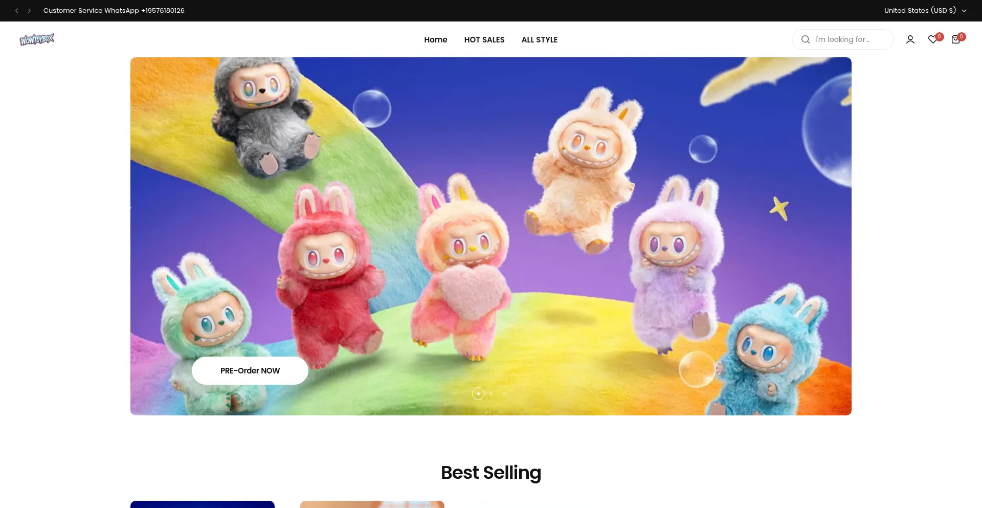 Website screenshot of Wowtoybox.com