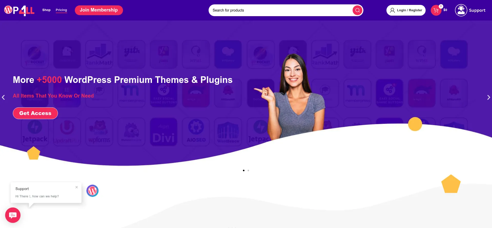 Website screenshot of Wp-pro4all.com
