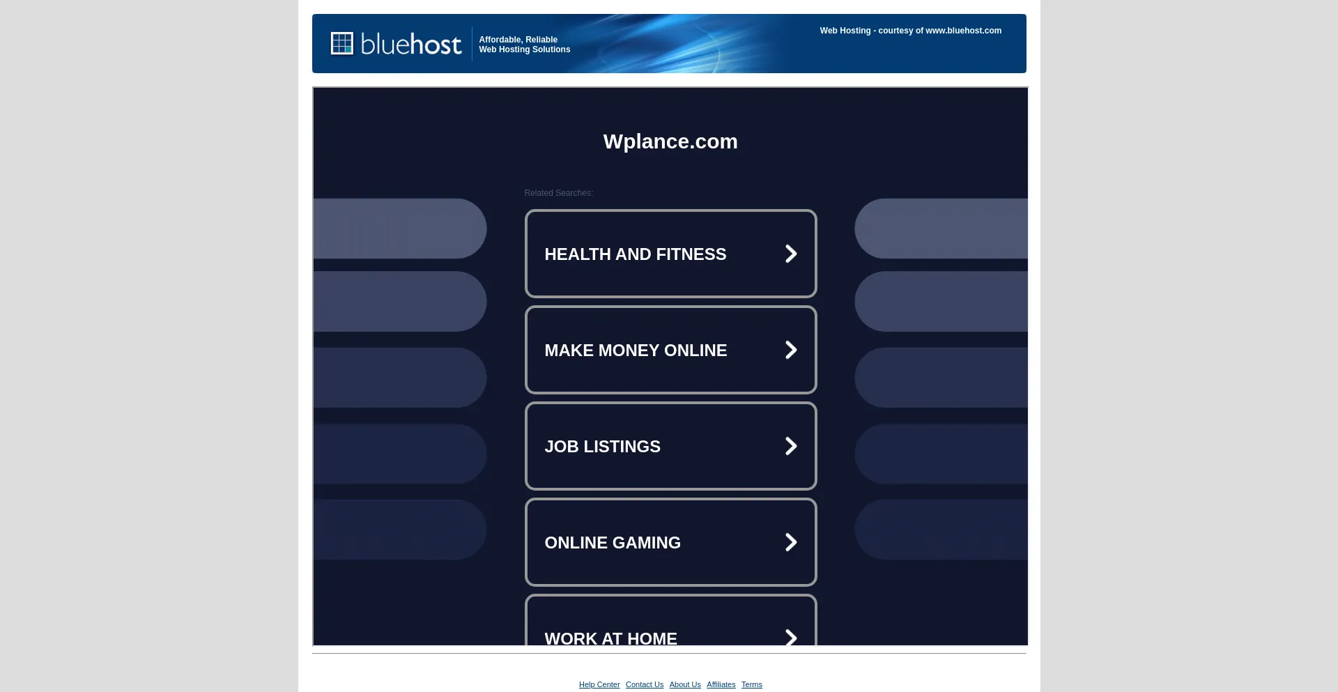 Website screenshot of Wplance.com