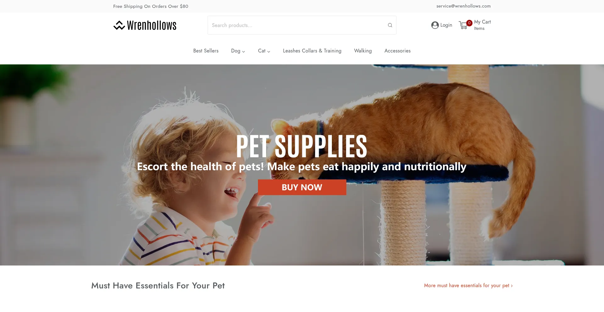 Website screenshot of Wrenhollows.com
