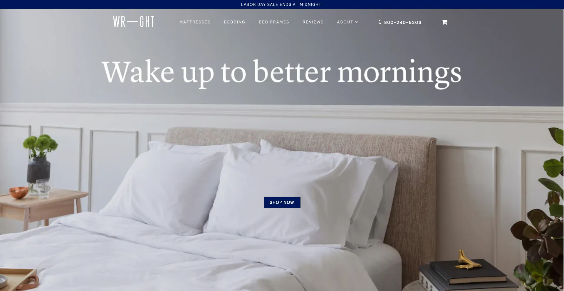 Website screenshot of Wrightmattress.com