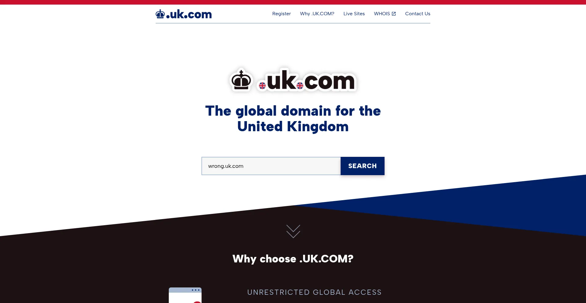 Website screenshot of Wrong.uk.com