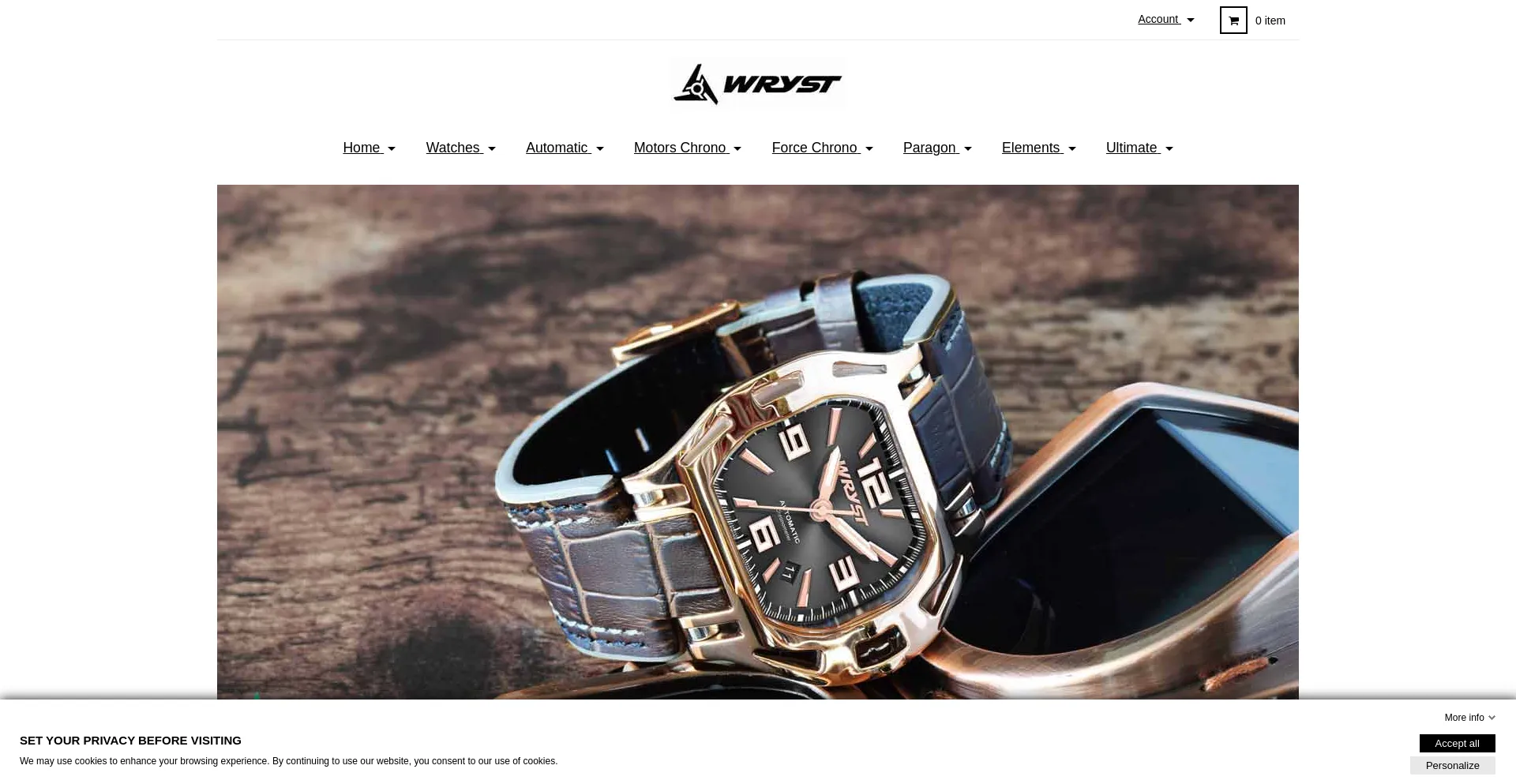 Website screenshot of Wryst-timepieces.com