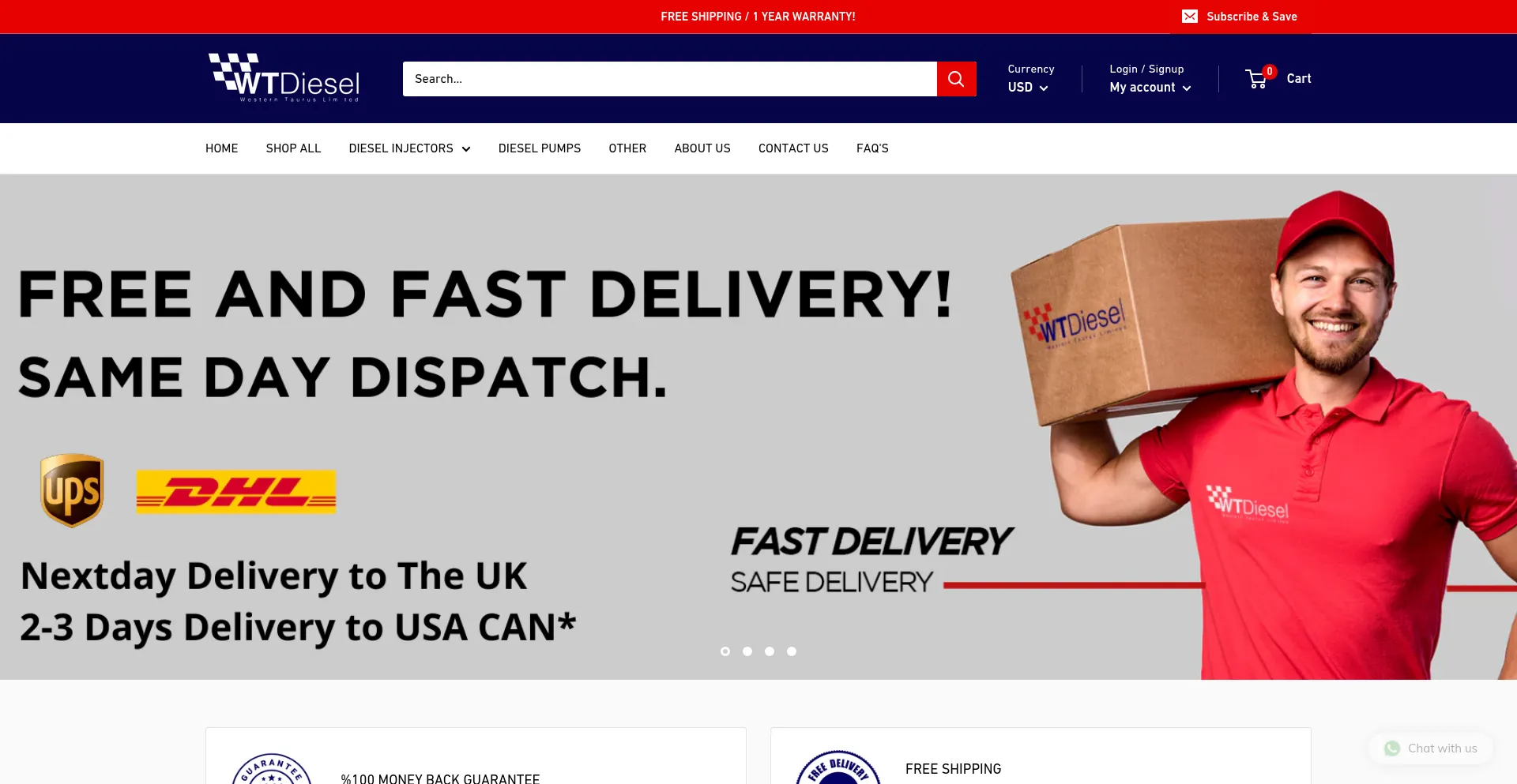 Website screenshot of Wtdiesel.com