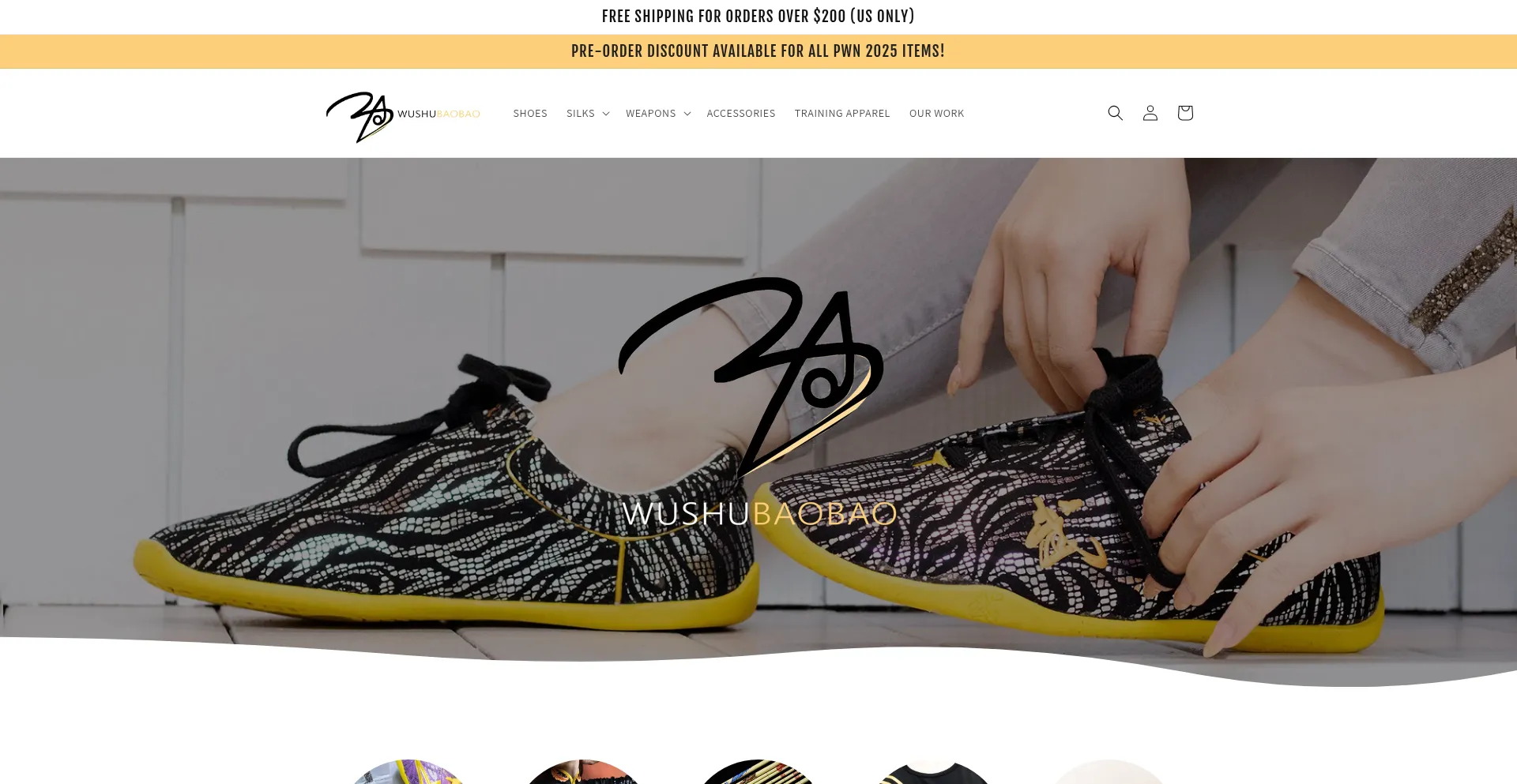 Website screenshot of Wushubaobao.com