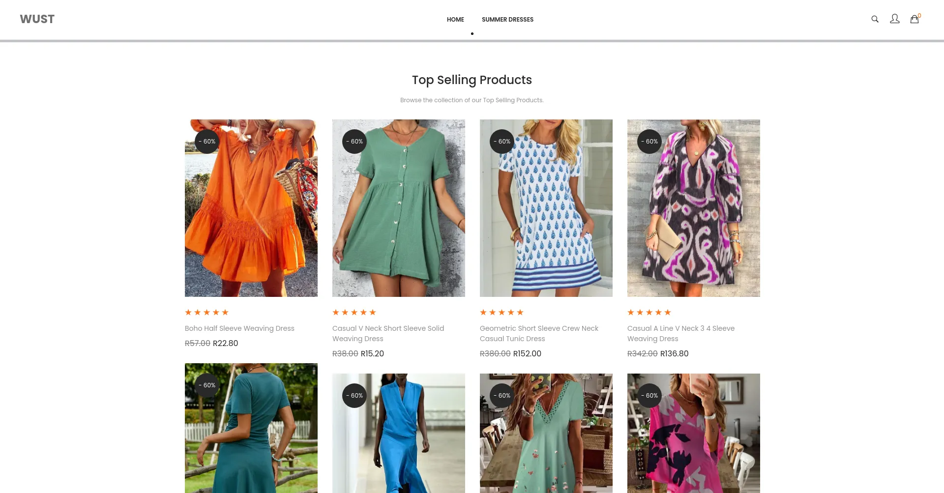 Website screenshot of Wust.bloemfonteingear.shop