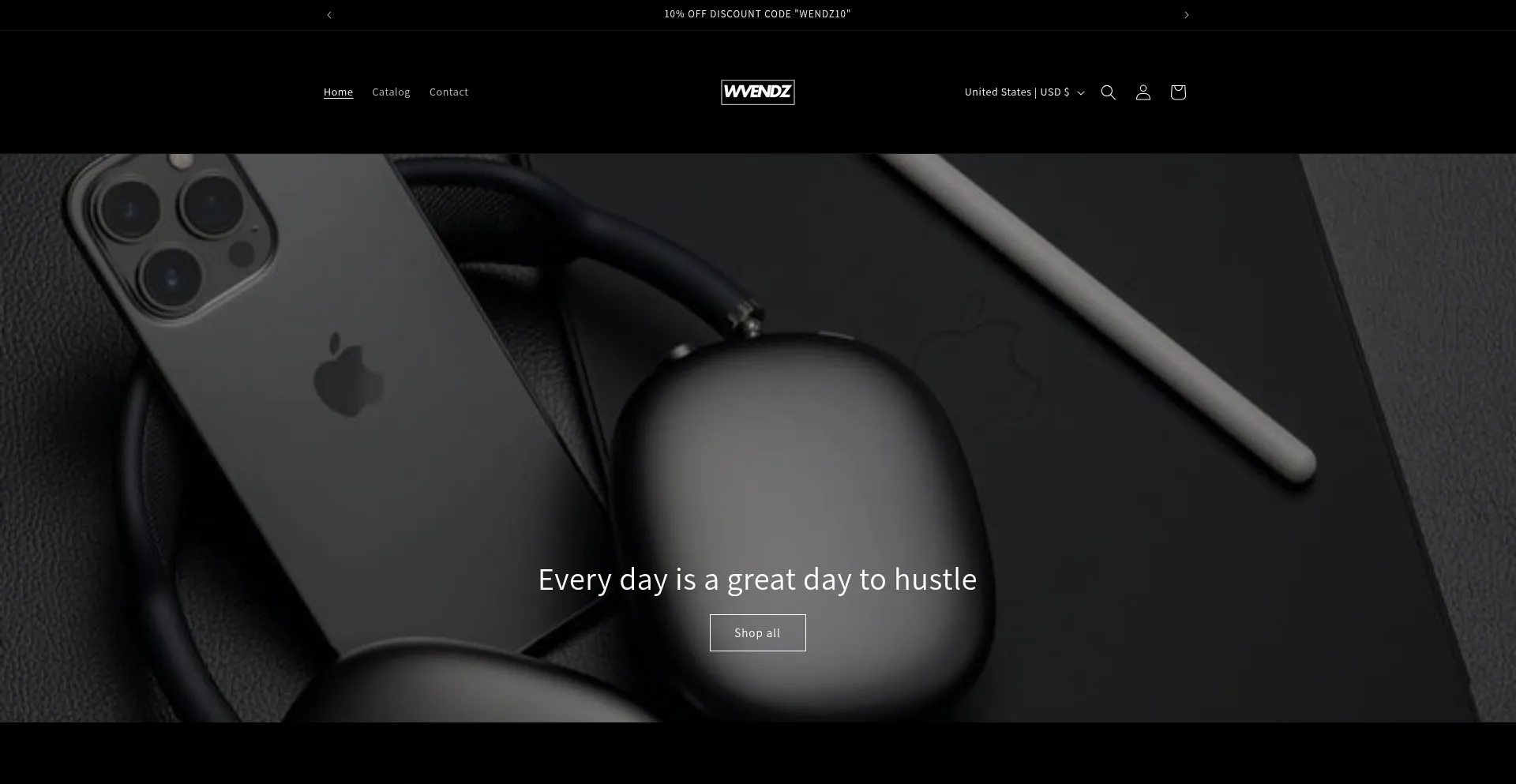 Website screenshot of Wvendz.store