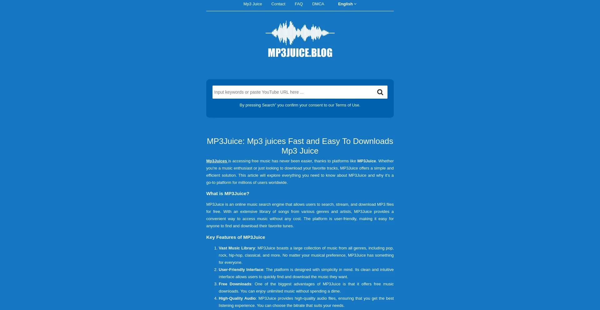 Website screenshot of Wwd.mp3juice.blog