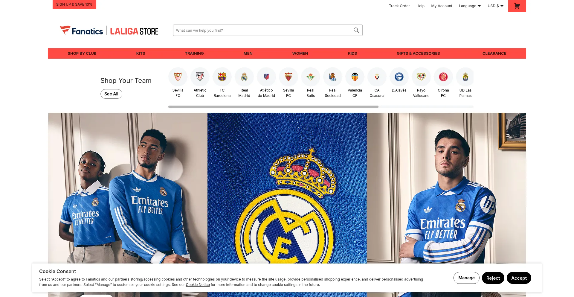 Website screenshot of Www2.laligastore.com