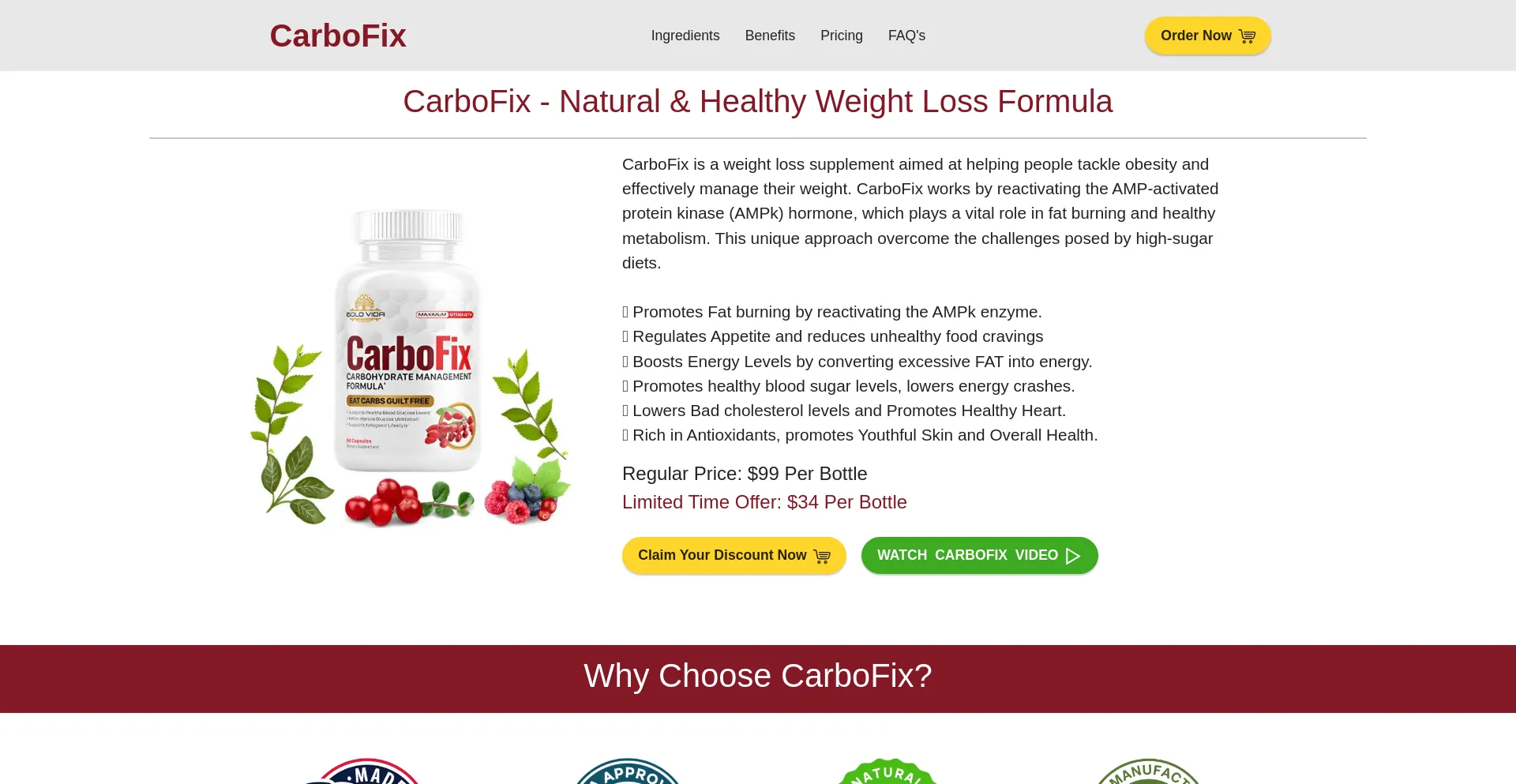 Website screenshot of Www-carbofix.com