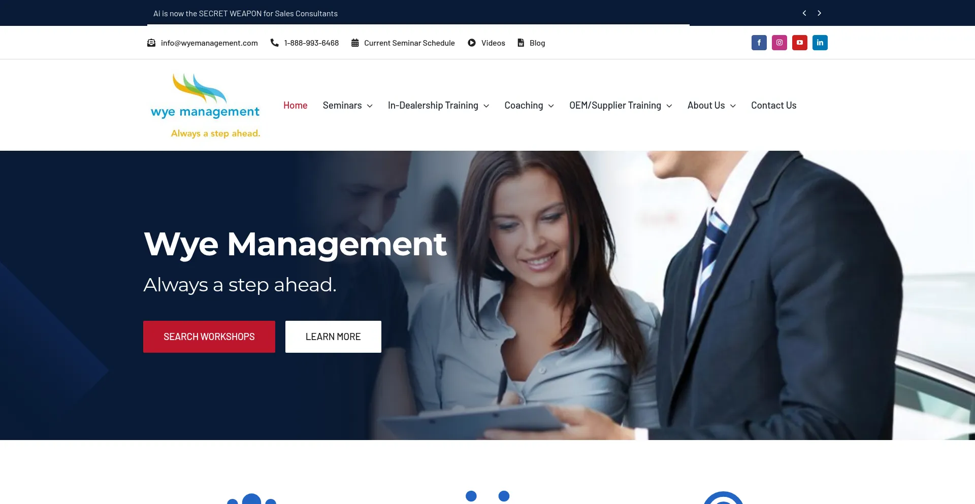 Website screenshot of Wyemanagement.com