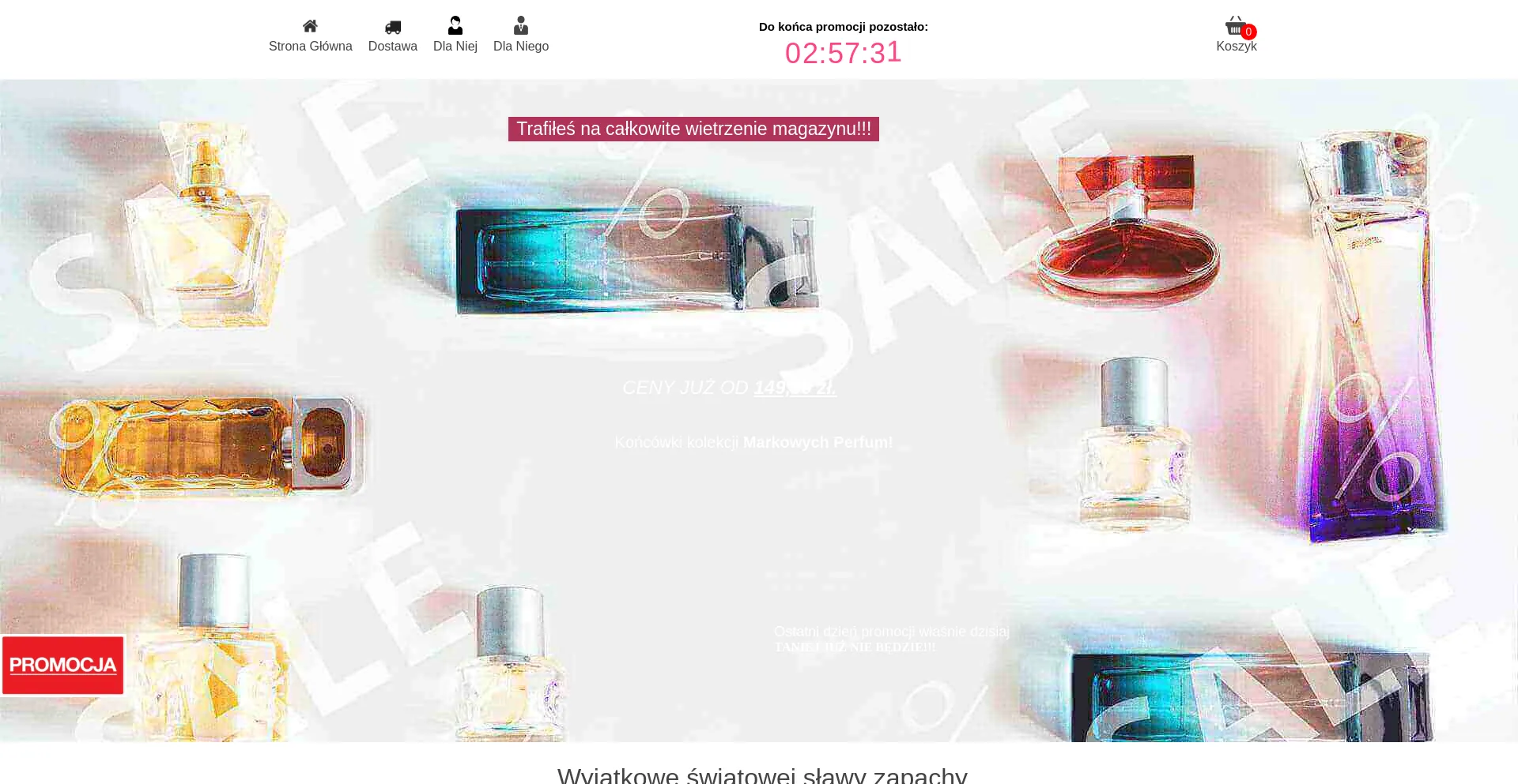 Website screenshot of Wyprzedaz-perfum.pl