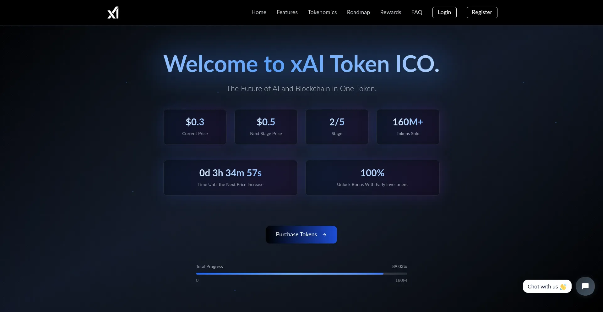 Website screenshot of Xaicrypto.tech
