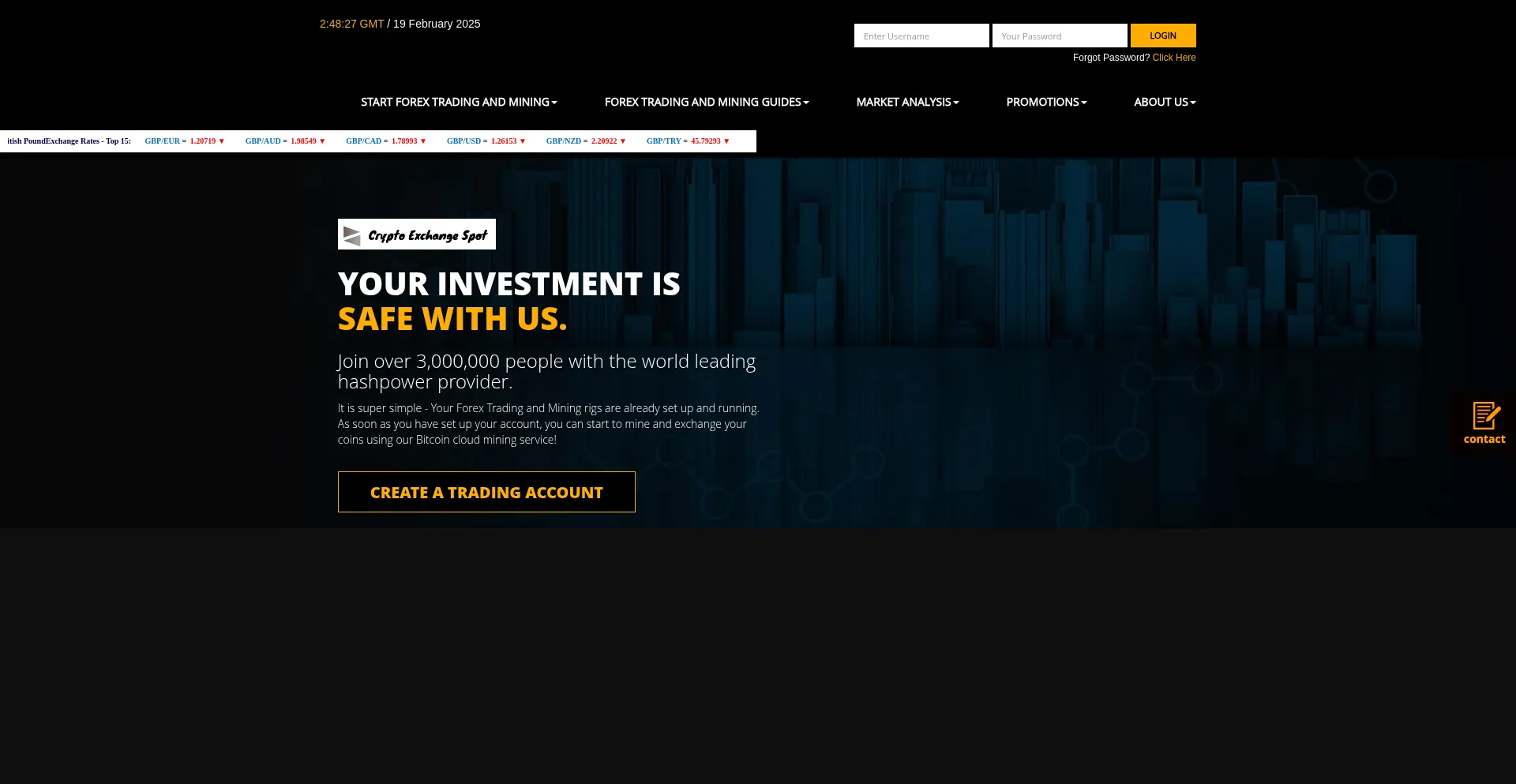 Website screenshot of Xcointradingpro.com
