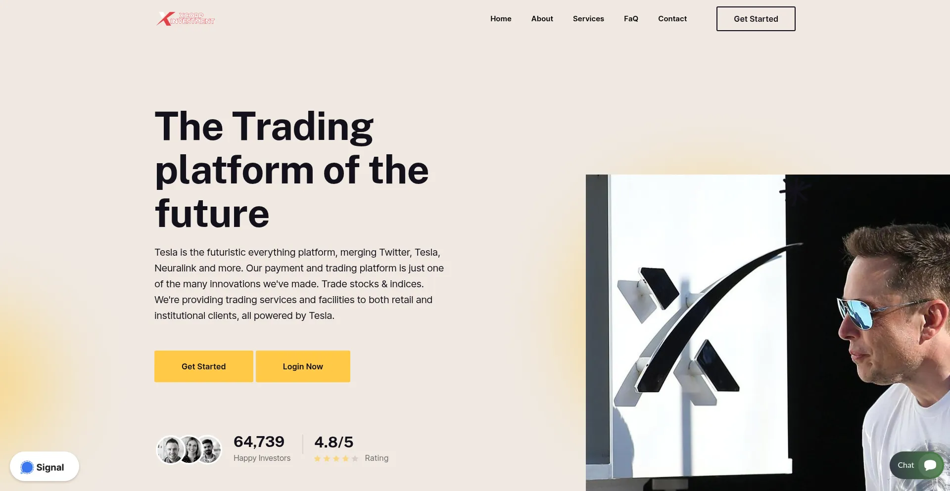 Website screenshot of Xcorpinvestment.com