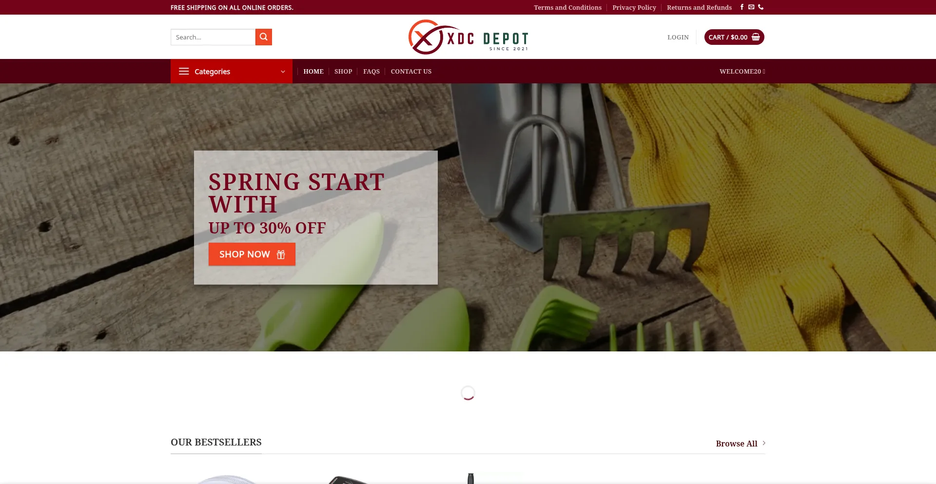 Website screenshot of Xdcdepot.com