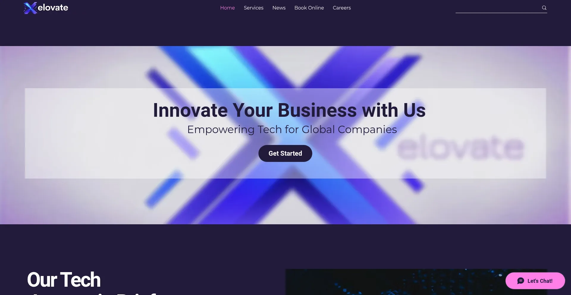 Website screenshot of Xelovate.com