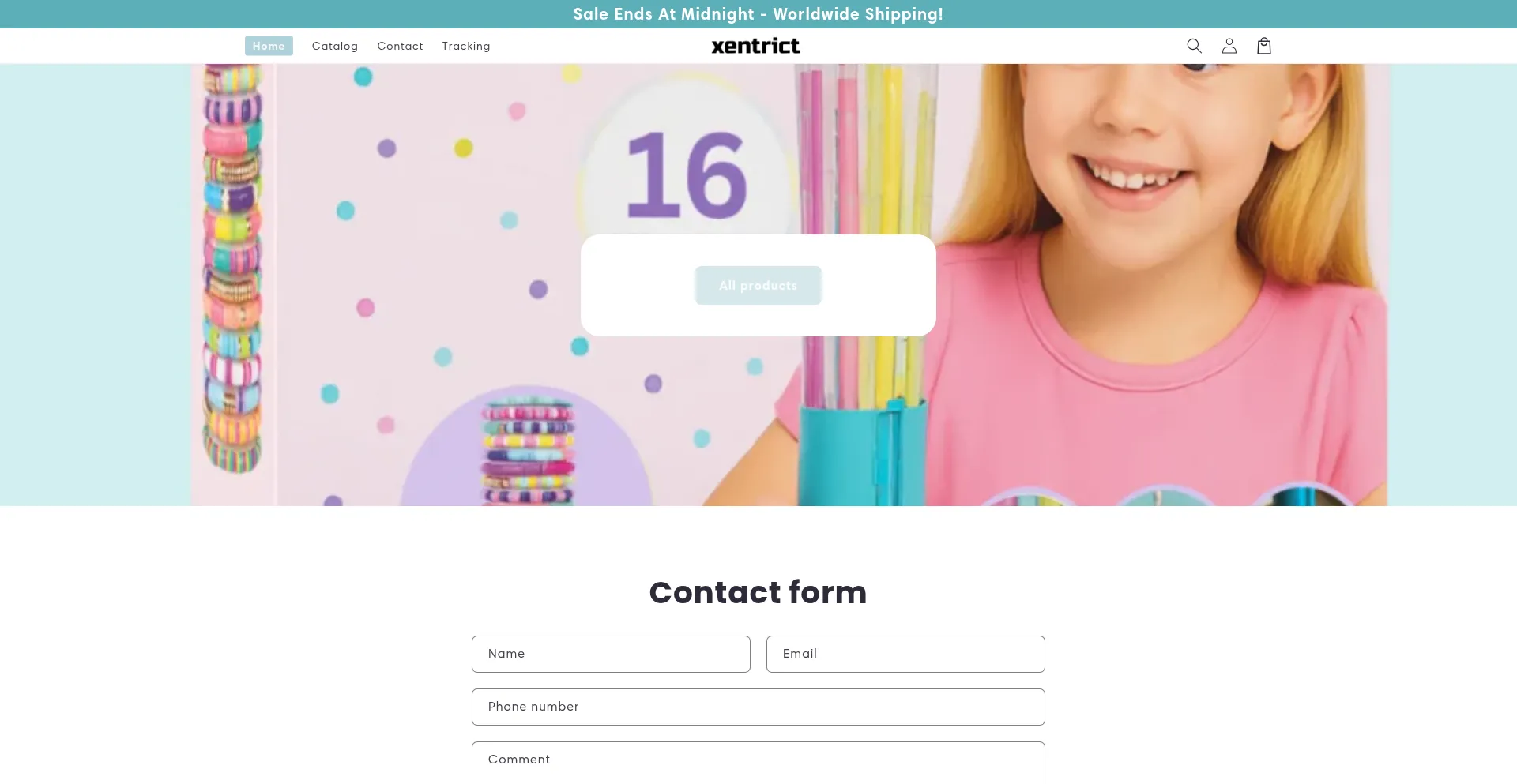 Website screenshot of Xentrict.com