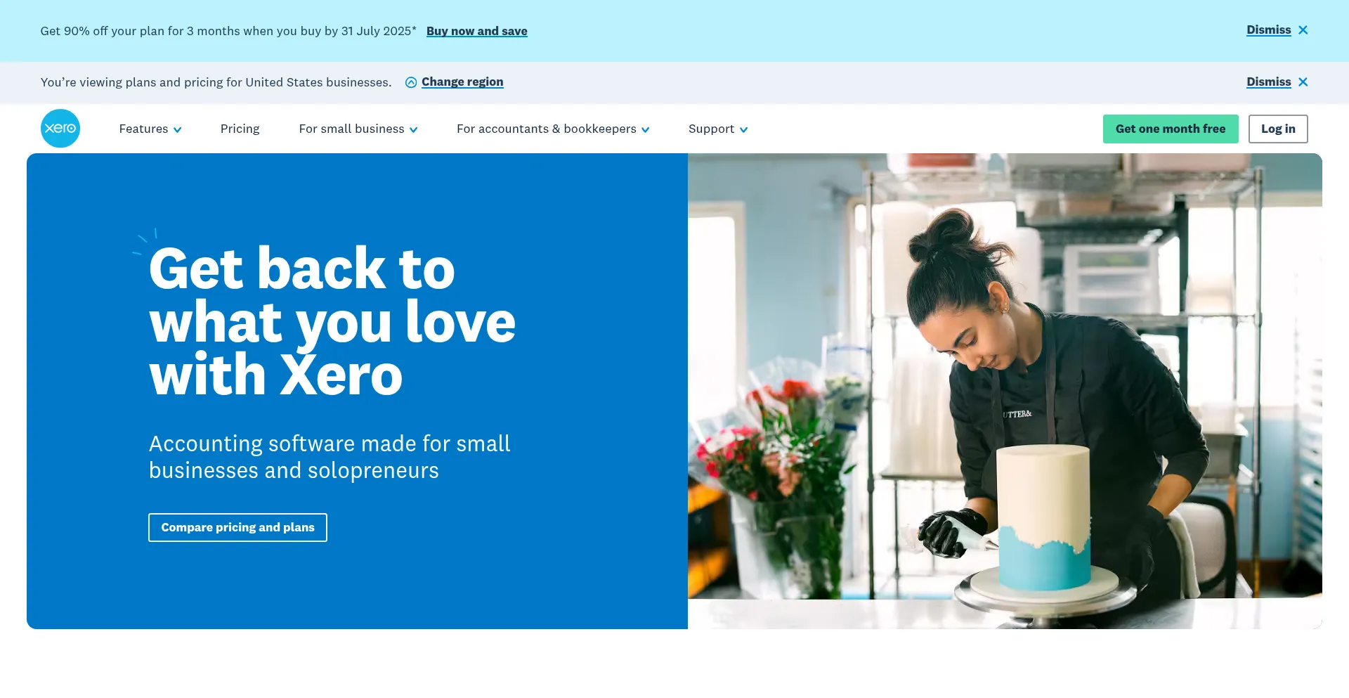 Website screenshot of Xero.com
