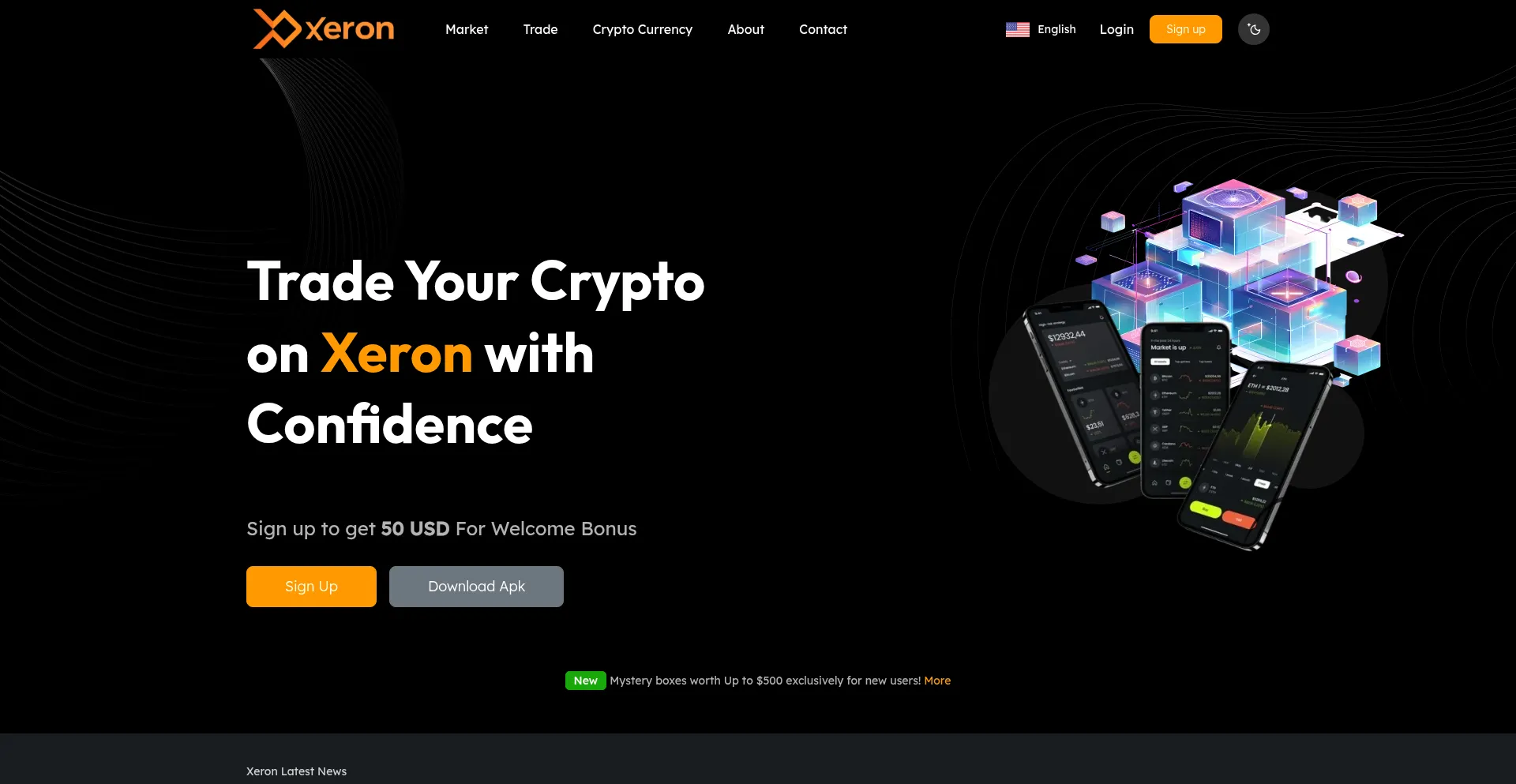 Website screenshot of Xeron.io