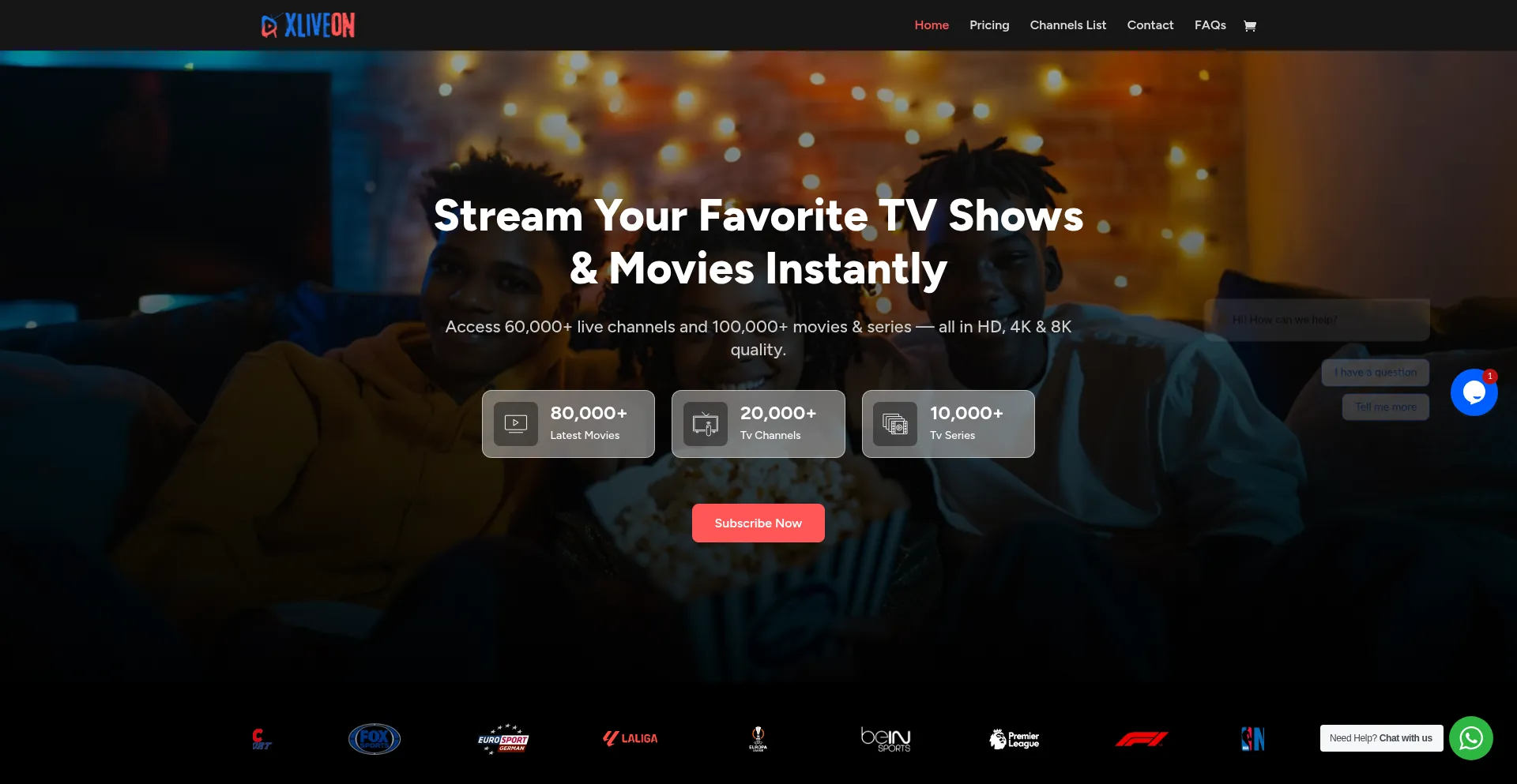 Website screenshot of Xliveon.com
