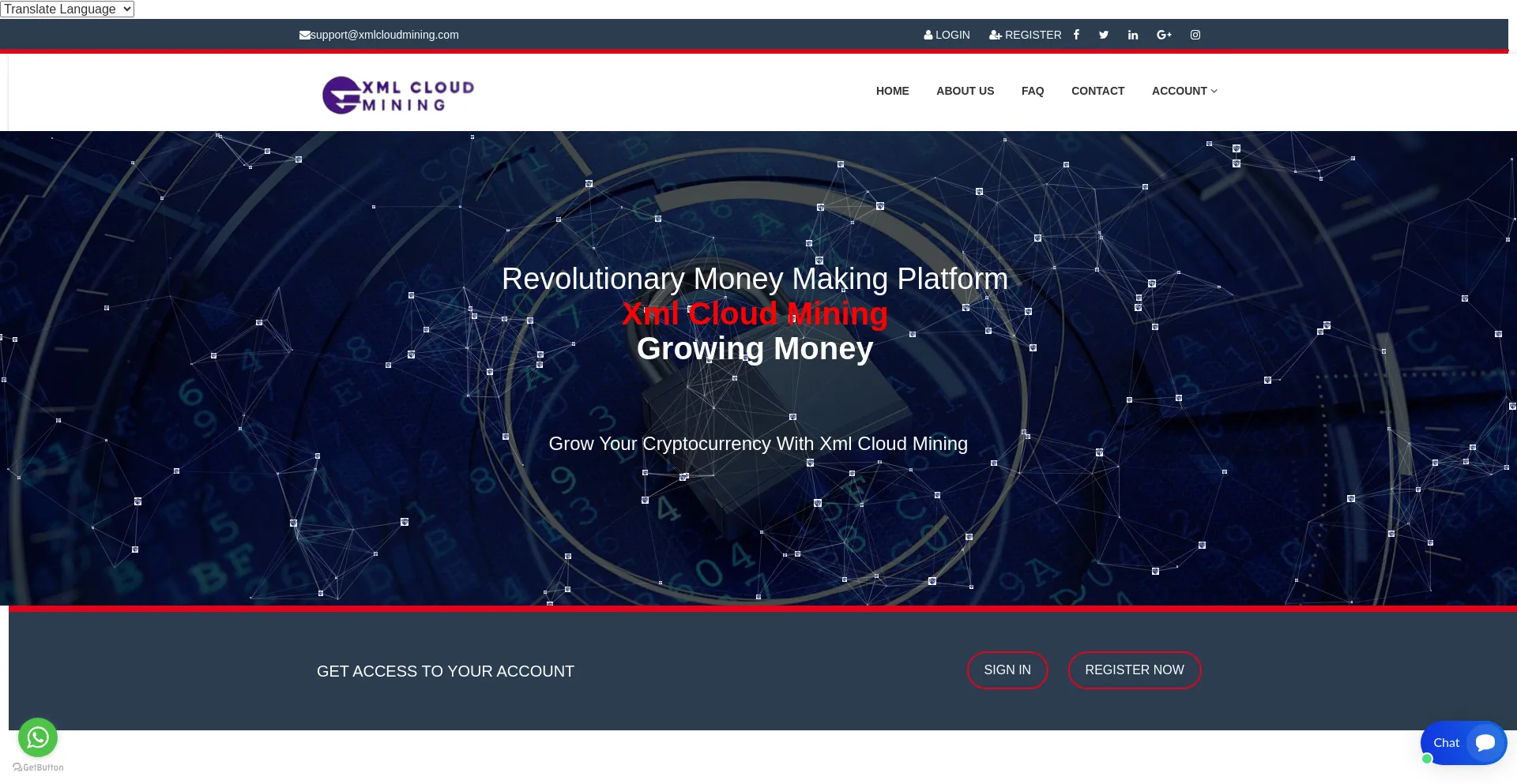 Website screenshot of Xmlcloudmining.com