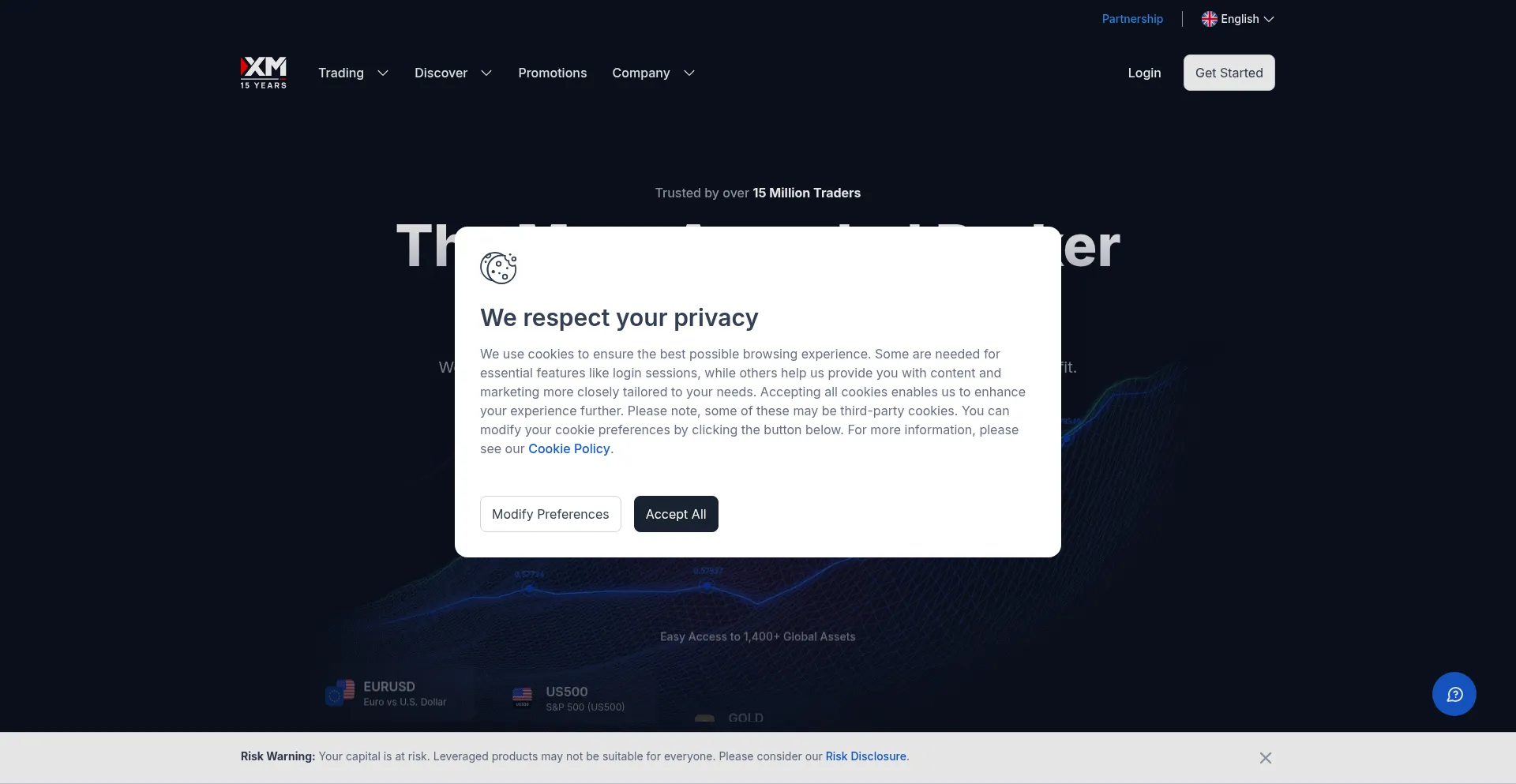 Website screenshot of Xmtrtrader.info