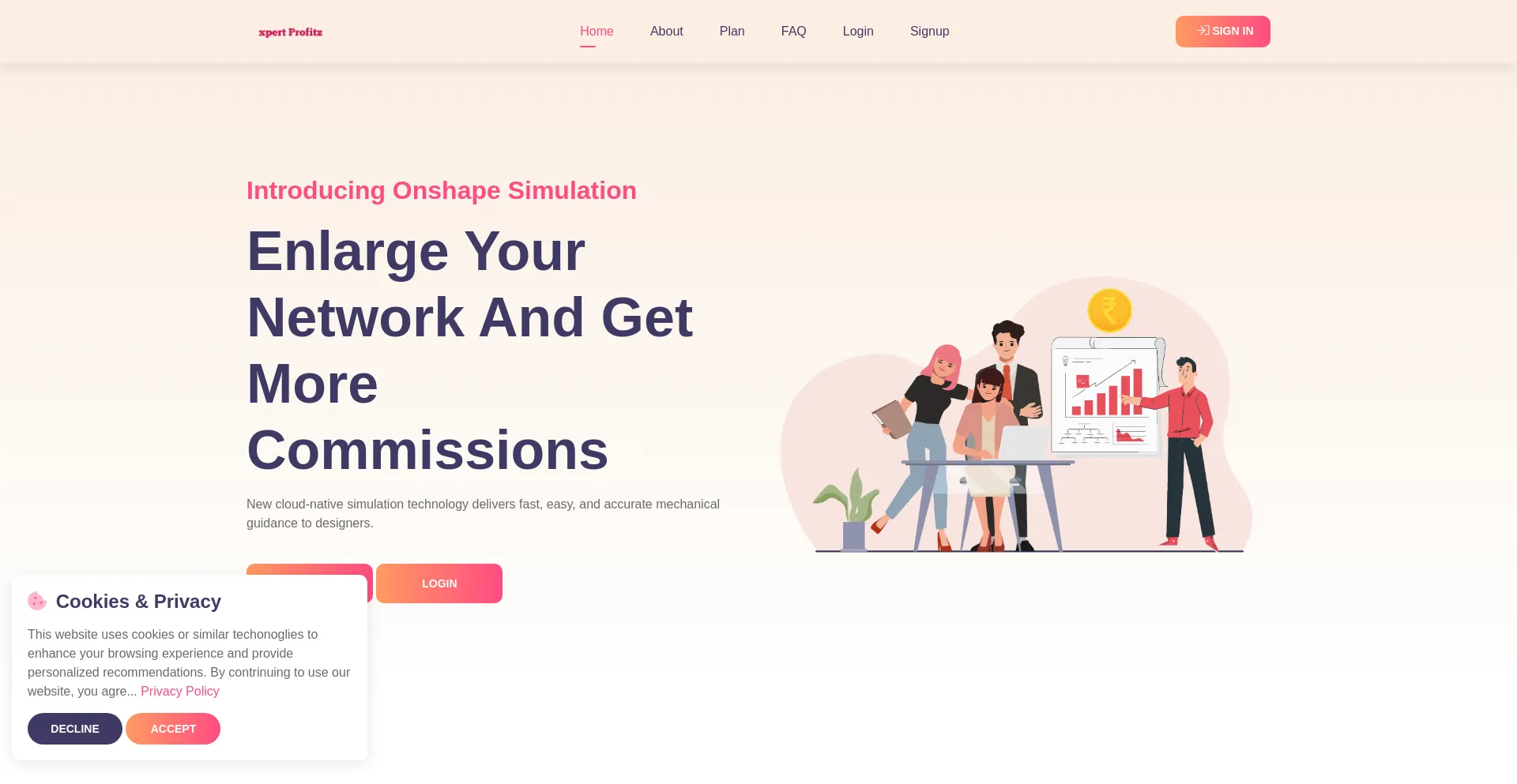 Website screenshot of Xpertprofitz.com