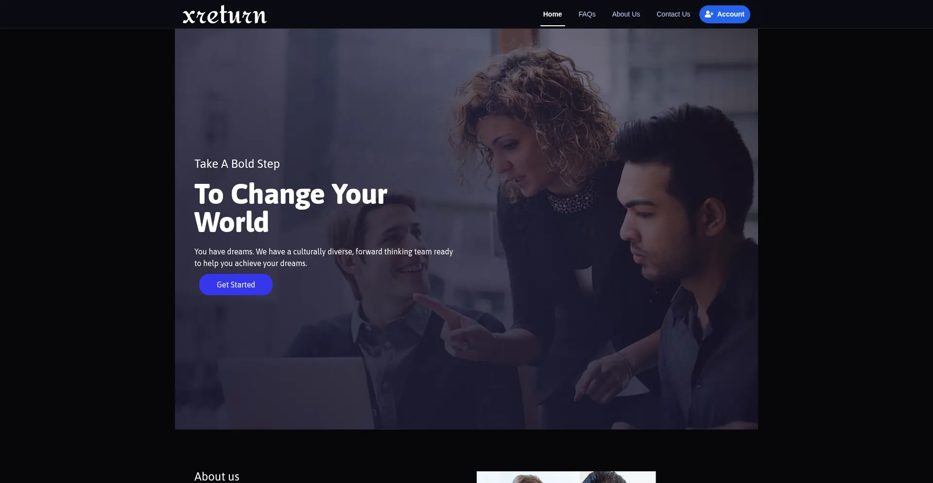 Website screenshot of Xreturn.co