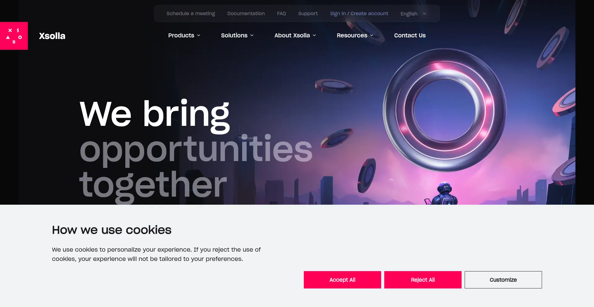 Website screenshot of Xsolla.com