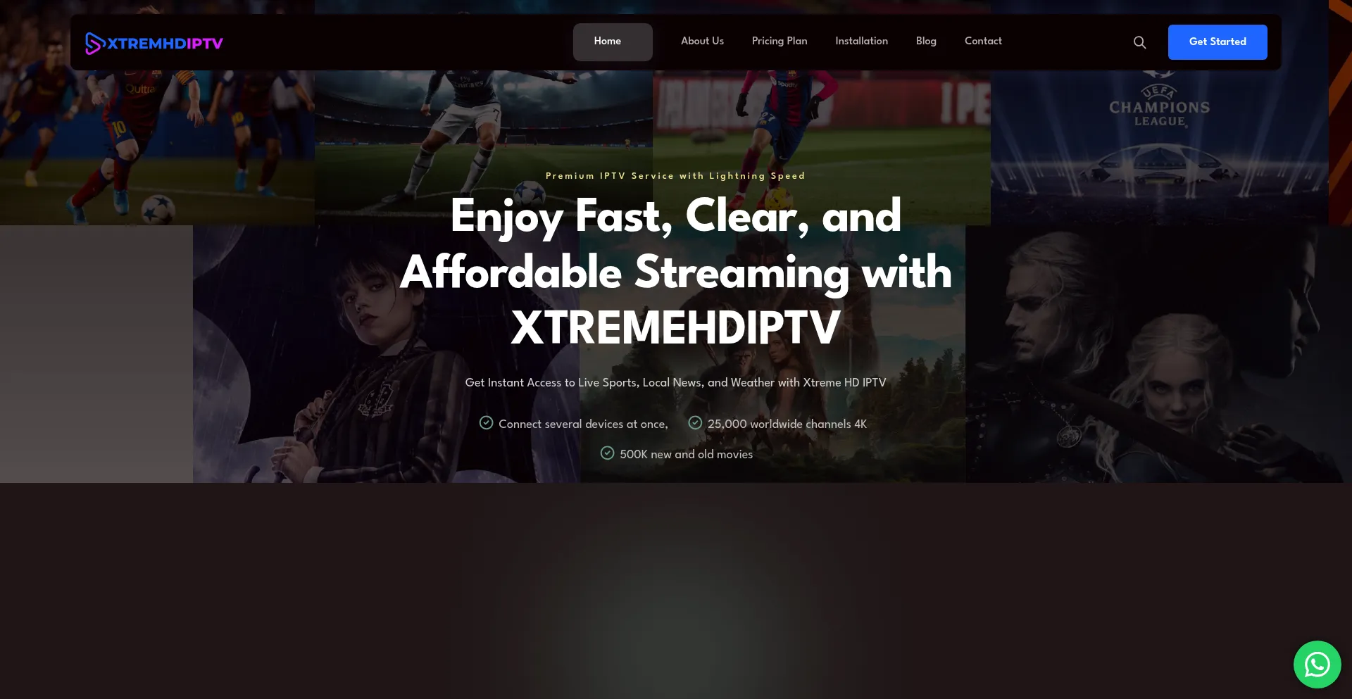 Website screenshot of Xtremhdiptv.com