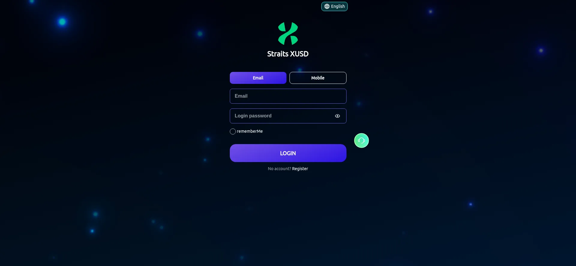 Website screenshot of Xusd.world