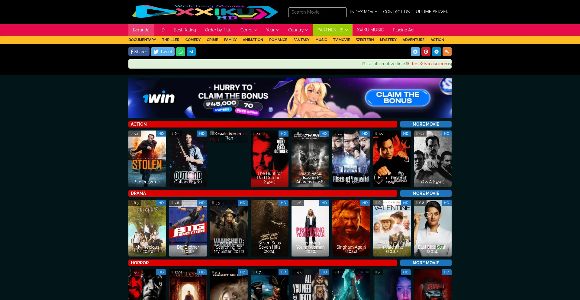 Website screenshot of Xxiku.com