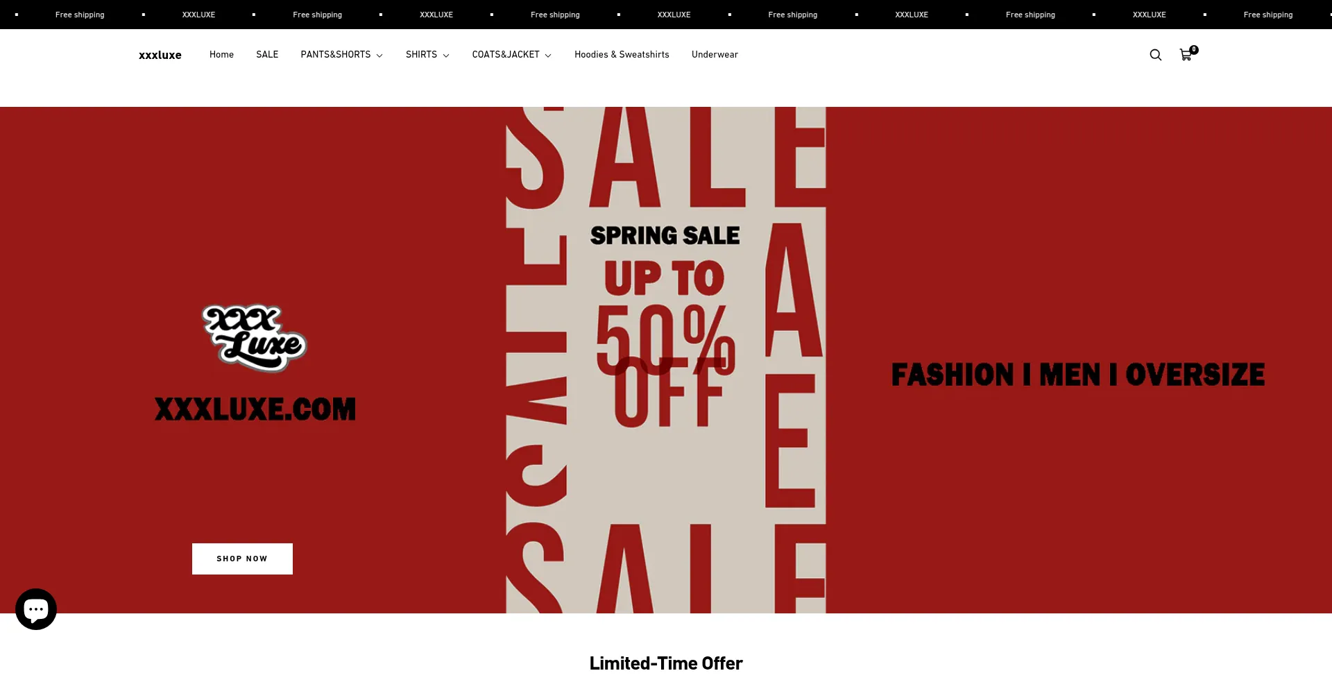 Website screenshot of Xxxluxe.com