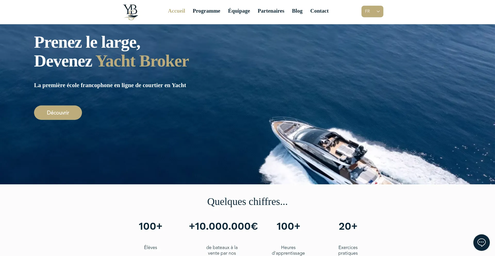 Website screenshot of Yachtbrokerschool.com