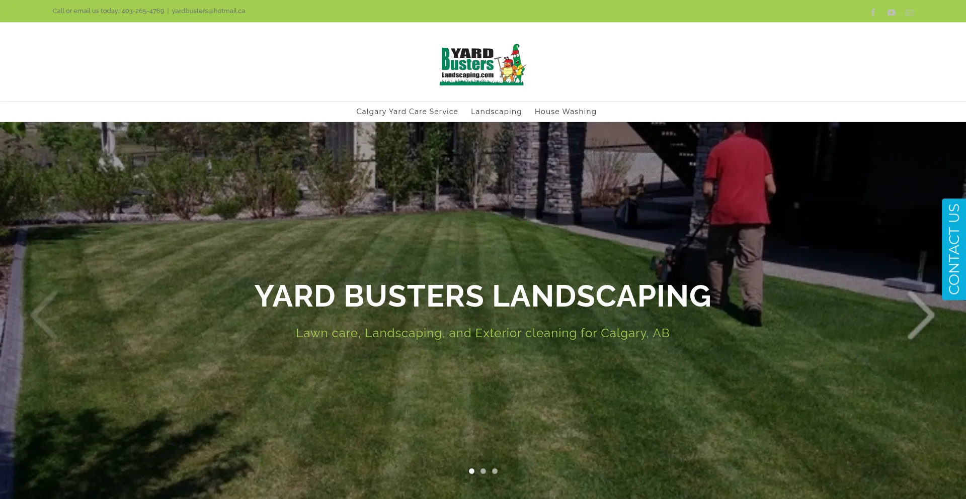 Website screenshot of Yardbusterslandscaping.com