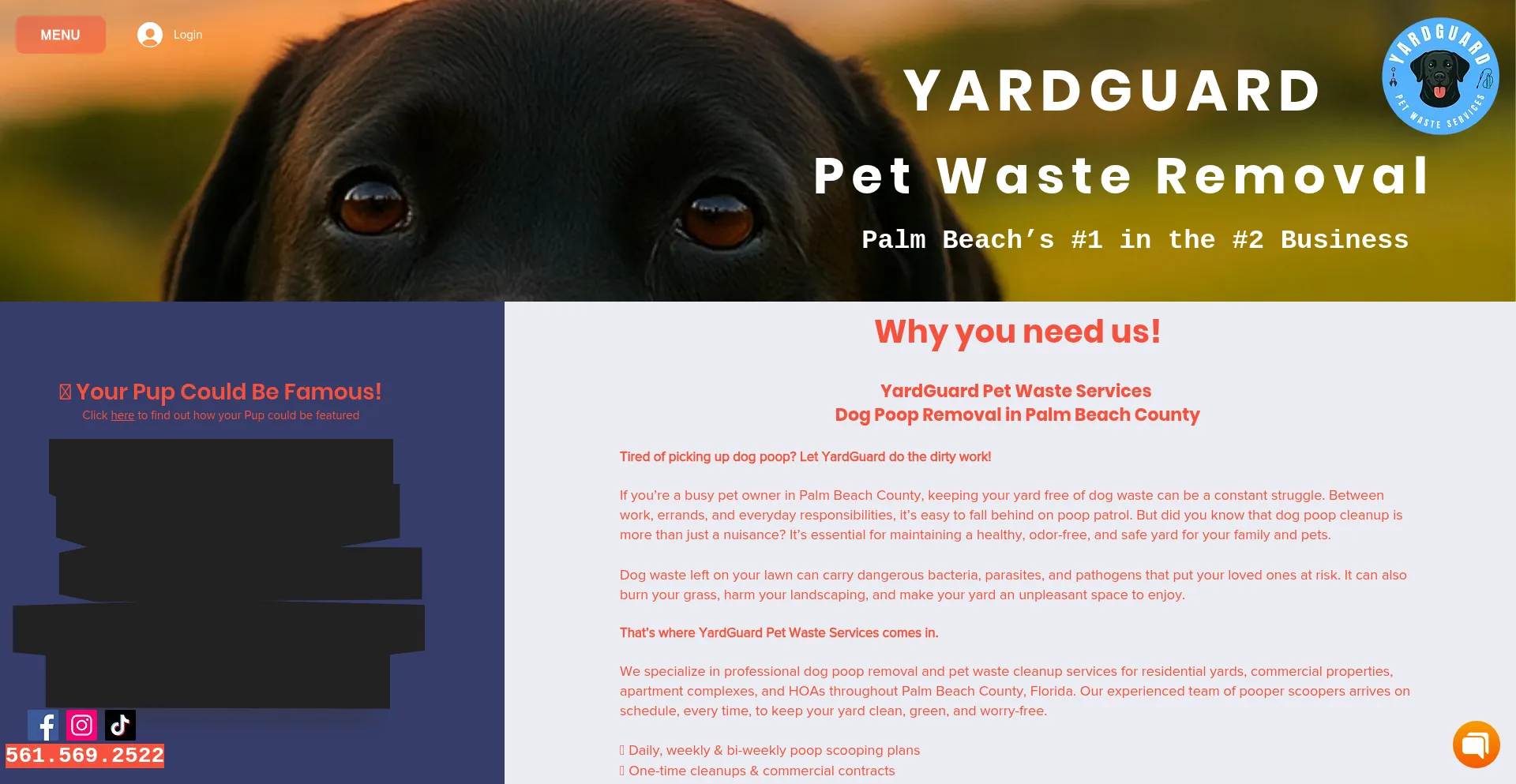 Website screenshot of Yardguardservicesllc.com